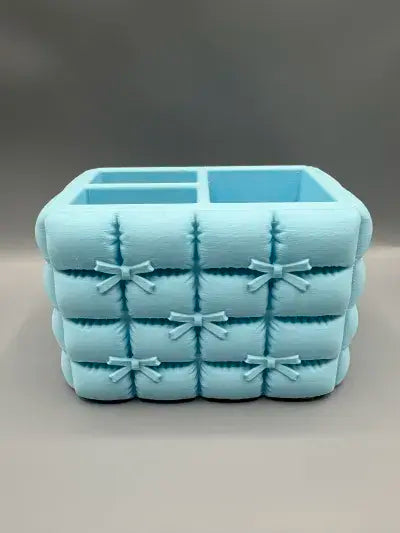 3D Printed Aesthetic Quilted Bow Makeup Brush Holder