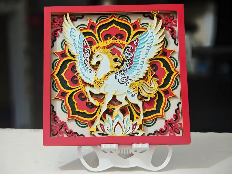 3D Printed 2026 Year of the Horse Spring Festival "Heavenly Horse Brings Peace" Layered Engraving Art