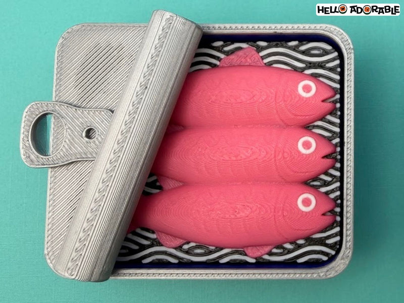 3D Printed Sardine-shaped stress-relieving toy
