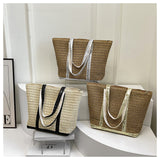 Sequins Custom Woven Bag Women's Straw Shoulder Bag Large Rattan Woven Totes Summer Travel Beach Handbag Handmade Top Handle Purse