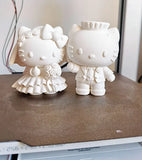 3D Printed Wedding ceremony, bride and groom in wedding dresses, Hello Kitty kitty