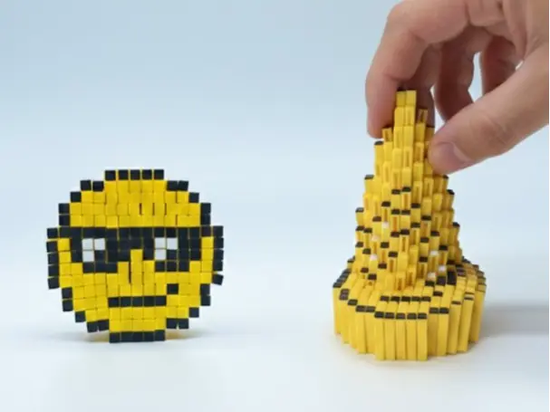 3D Printed Pixel Art Cool Emojis