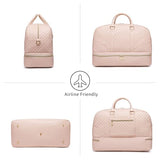 Travel Duffle Bag,Sports Bag 3Pcs Set Carry On Duffel Bag with Shoe Compartment Hospital Bag Workout Bag Personal Item Bag for Airlines Yoga Bag for Women,Pink