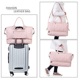Seyfocnia Travel Duffel Bags,Weekender Overnight Bag with Shoe Pouch Large Carry On Bag Travel Tote Duffel Bag for Women (Pink)