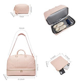 Travel Duffle Bag,Sports Bag 3Pcs Set Carry On Duffel Bag with Shoe Compartment Hospital Bag Workout Bag Personal Item Bag for Airlines Yoga Bag for Women,Pink