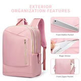 seyfocnia Travel Backpack for Women,17.3 Inch Laptop Backpack Carry On Backpack for Airplanes Computer Backpack for Women Business Backpack with Laptop Compartment Work Bag,Pink