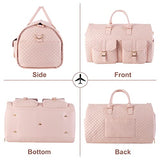 Seyfocnia Carry on Waterproof Garment Bag for Travel Duffle Bag with Shoe Pouch Pink