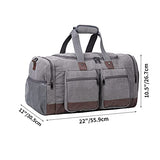 Seyfocnia Travel Bag with Shoe Compartment,Weekender Overnight Bag Waterproof Canvas Large Carry On Bag Travel Tote Duffel Bag for Men or Women