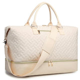 Travel Duffel Bag, Womens Overnight Bag Weekender with Shoe Pouch Large Carry On Bag Travel Tote Duffel Bag for Women,Hospital Bags for Labor and Delivery Beige