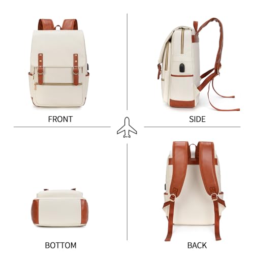 seyfocnia Laptop Backpack for Women,15.6 inch Computer Backpack With USB Charging Port Vintage Travel Backpack Casual Daypacks College Backpack Business Backpack for Women