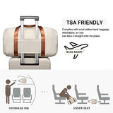 Travel Duffle Bags for Women 40L Medium Sports Gym Bag with Shoes Compartment Lightweight Weekender Overnight Duffel Bags for Traveling Carry on Duffel Bag for Women Beige