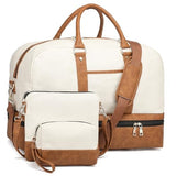 Weekender Bags for Women,Travel Duffel Bags Overnight Bags for Women Travel Tote Bags Carry On Bags for Airplanes Hospital Bags for Labor and Delivery 3Pcs Set,Beige