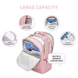 seyfocnia Travel Backpack for Women,17.3 Inch Laptop Backpack Carry On Backpack for Airplanes Computer Backpack for Women Business Backpack with Laptop Compartment Work Bag,Pink