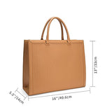 Laptop Bag for Women,PU Leather 15.6 inch Laptop Tote Bag Large Capacity Computer Briefcase for Work Business Office Bag Handbag Shoulder Bag for Women-Light Brown