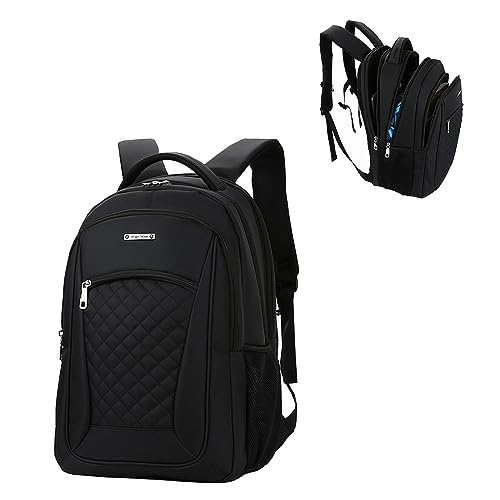 CALLPIONEER Travel Laptop Backpack for Women, Carry on Backpack for Airplanes 17 Inch Computer Work Bag, Extra Large Casual Daypack Backpacks Mens Business Backpack Black