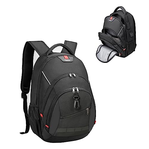 CALLPIONEER Laptop Backpack for Men,Travel Backpack with USB Charging Port Carry on Backpack for Airplanes Casual Daypack Backpacks Business Backpack Computer Work Bag,Black