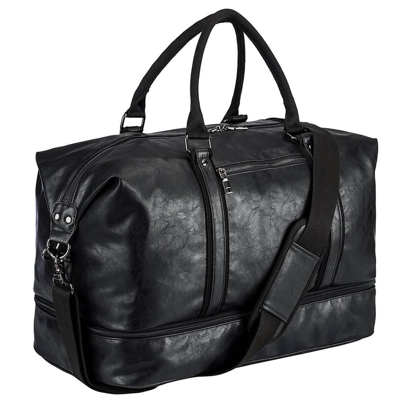 Leather Travel Duffel Bag（with Shoe Compartment）