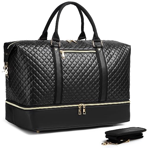 Travel Bag with Shoe Pouch,Weekender Bag Overnight Duffle Bag Carry On Bag Travel Tote Duffel Bags for Traveling Sport Duffel Bag Gym Bag for Women or Men
