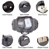 Seyfocnia Travel Bag with Shoe Compartment,Weekender Overnight Bag Waterproof Canvas Large Carry On Bag Travel Tote Duffel Bag for Men or Women