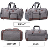 Seyfocnia Travel Bag with Shoe Compartment,Weekender Overnight Bag Waterproof Canvas Large Carry On Bag Travel Tote Duffel Bag for Men or Women