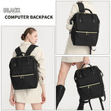 seyfocnia Laptop Backpack for Men,15.6 Inch Computer Bags for Laptops for Men Travel Backpack Purse Nurse Teacher Backpack College Work Bags Waterproof Laptop Backpack for Women with USB Port,Black
