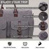 Seyfocnia Carry On Garment Bag, Mens Garment Bag for Travel Business, Large Canvas Duffel Bag with Shoe Compartment -Grey