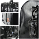 Seyfocnia Weekender Oversized Travel Duffel Bag With Shoe Pouch, Leather Carry On Bag